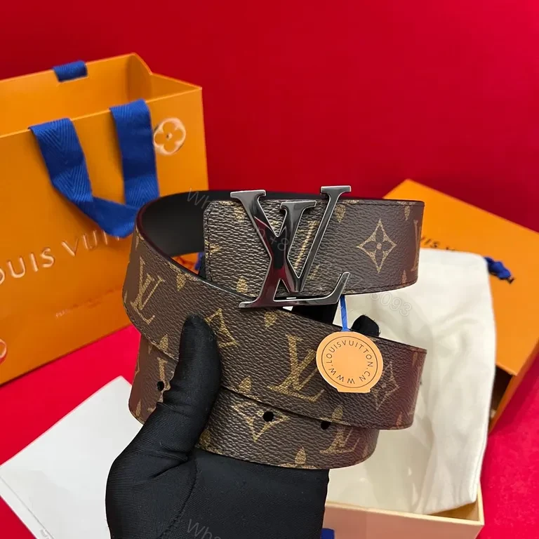 View 5 of Lux LV Monogram Belt: Signature Silver Buckle, Premium Canvas
