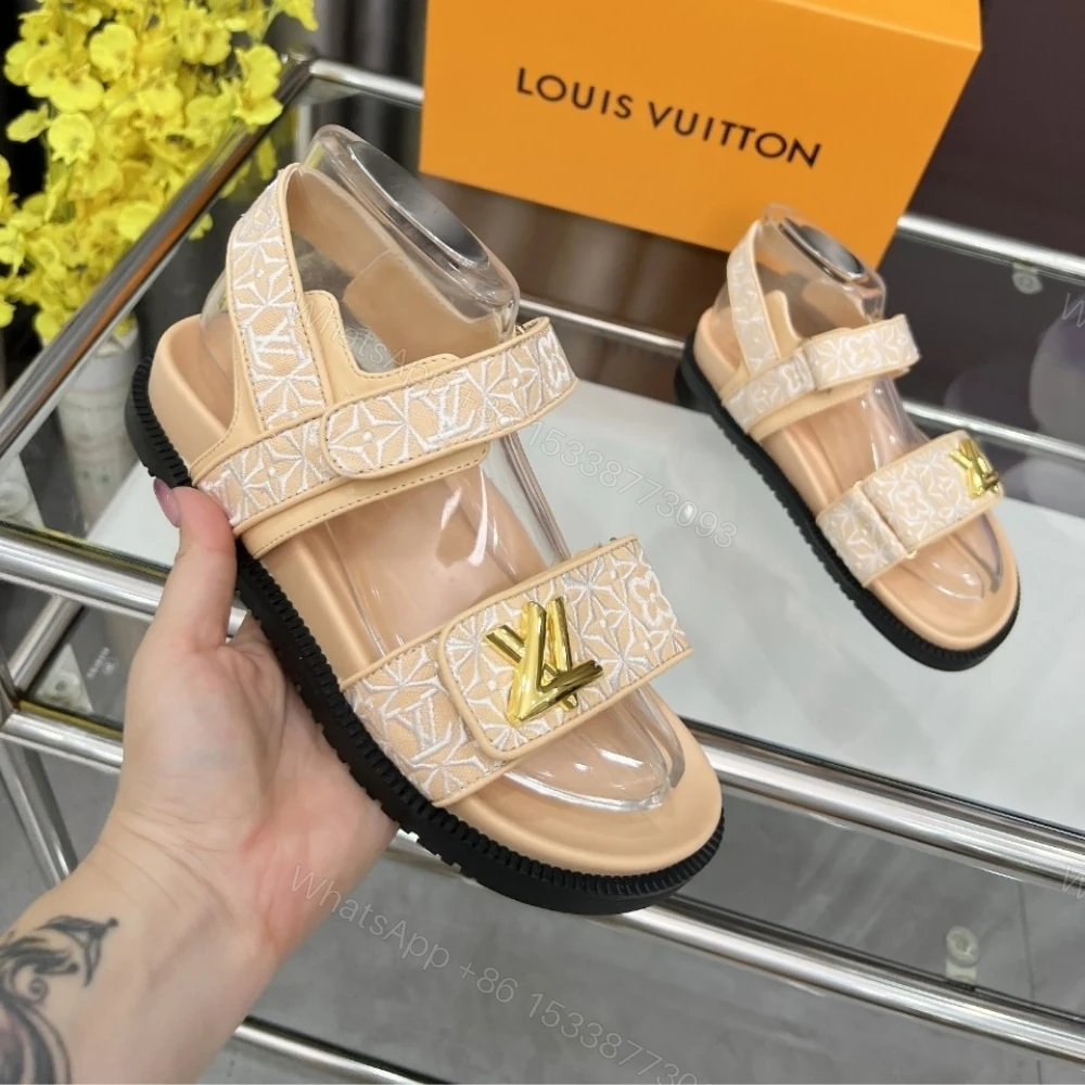 View 5 of LOUIS VUITTON LV SUNSET FLAT COMFORT SANDAL BEIGE 1AHNL9