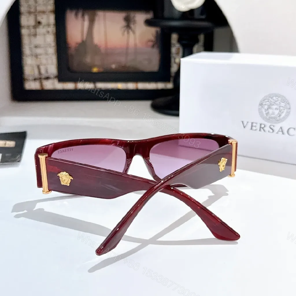 View 2 of Green Marbled Sunglasses with Gold Accents, Gradient Lenses, Unisex