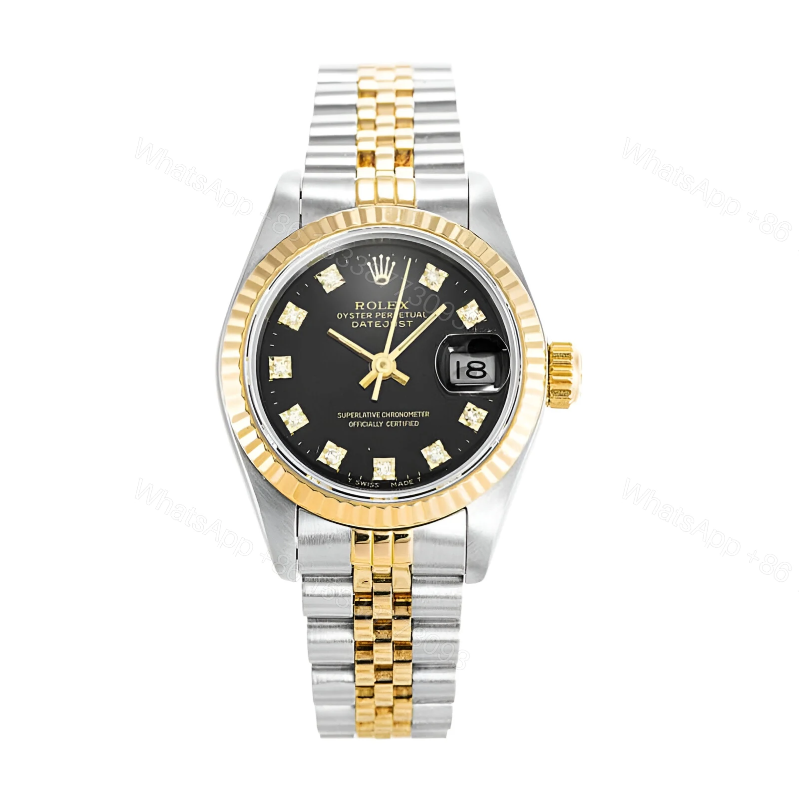 Rolex Datejust 69173 Lady Diamond Black Dial Replica — view 1