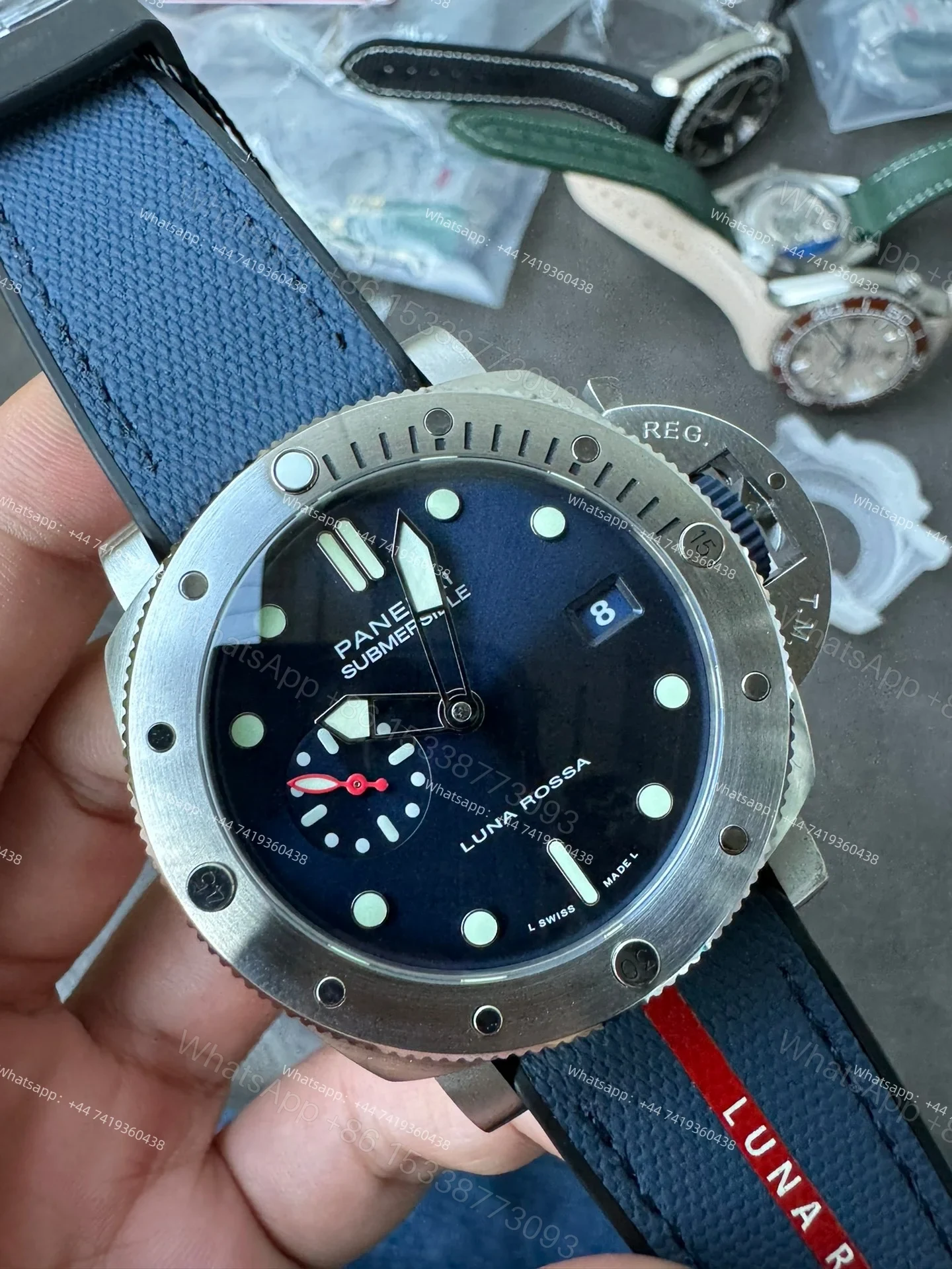 View 7 of Panerai Super Clone Submersible PAM01391 44MM Blue Dial