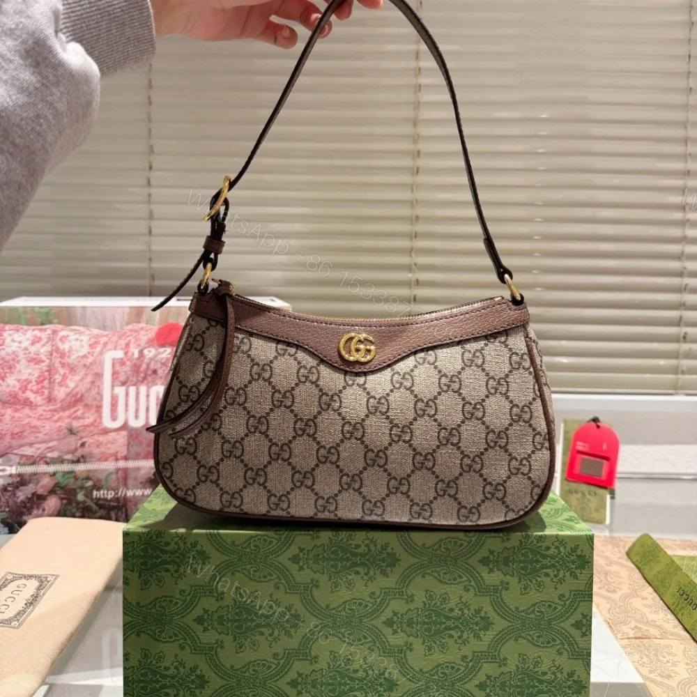View 2 of Gucci Ophidia Small Shoulder Bag Beige And Dark Brown 24Cm 735145 KAAAD 8358