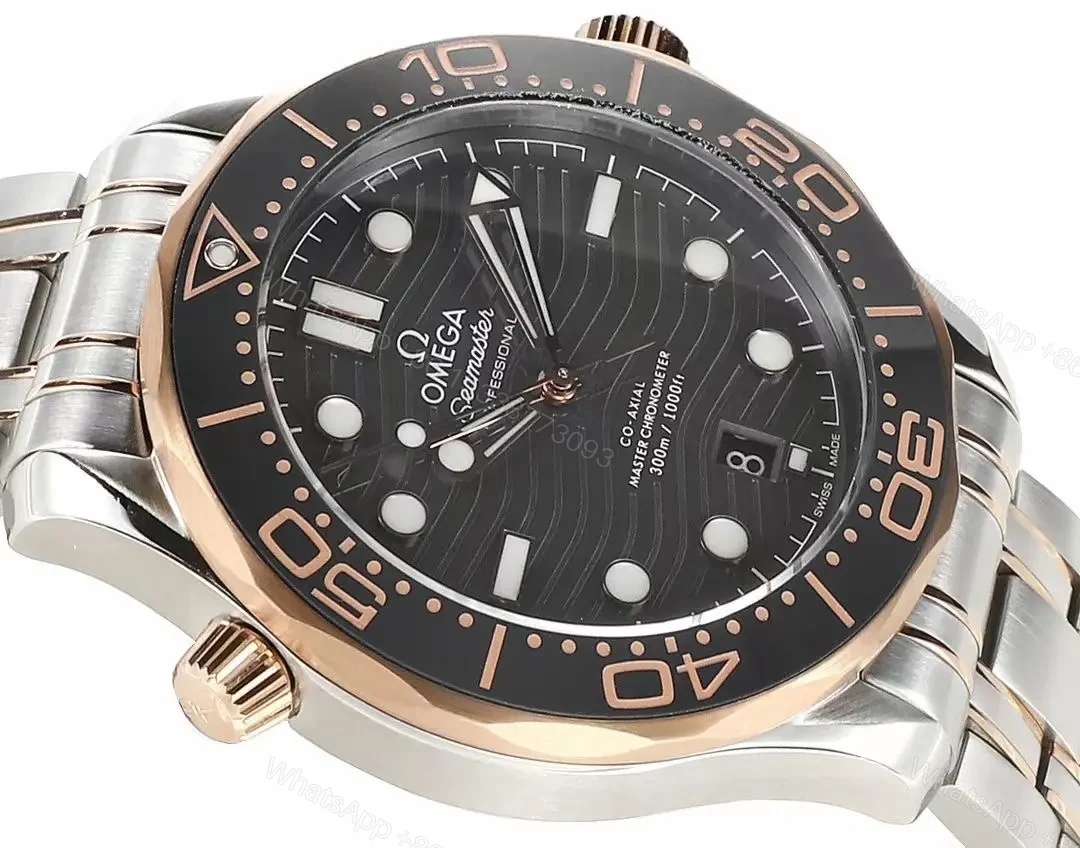View 4 of Omega Seamaster Planet Ocean 600m Co-Axial Master Chronometer 42mm Diver’s Watch Stainless Steel and Rose Gold with Black Ceramic Bezel and Black Dial