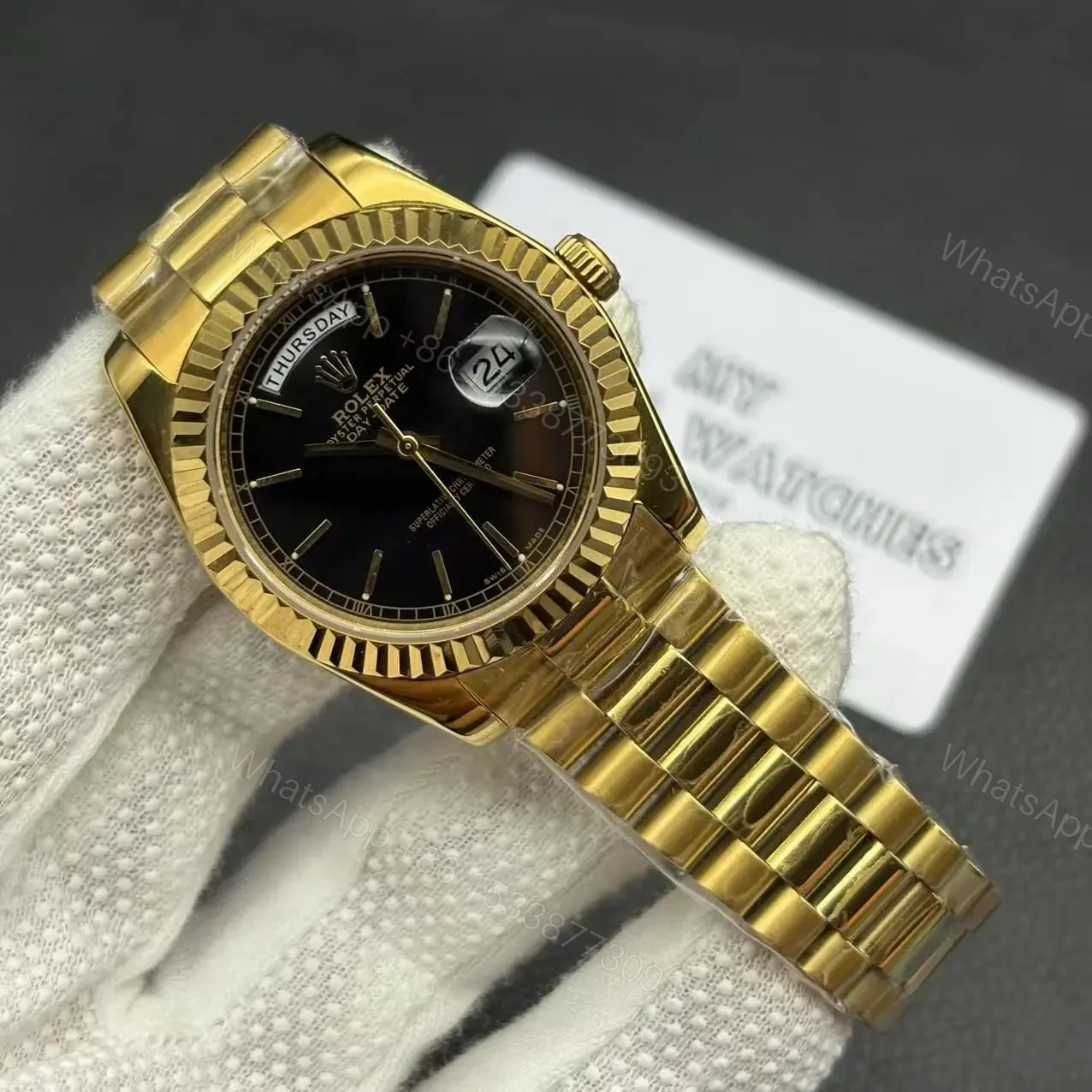View 9 of Rolex DayDate Black Dial Replica