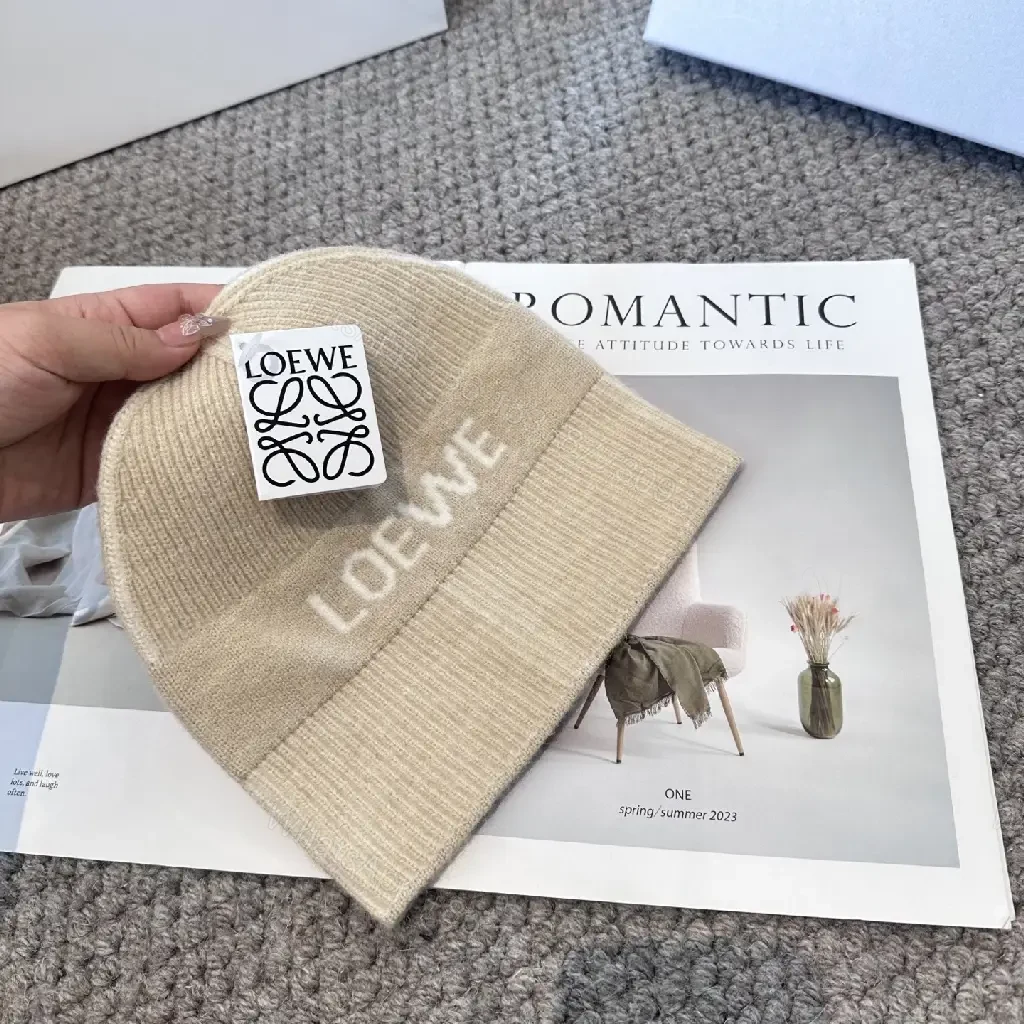 View 6 of Beige Knit Beanie – Subtle Logo, Lux Minimalist Style, Warmth