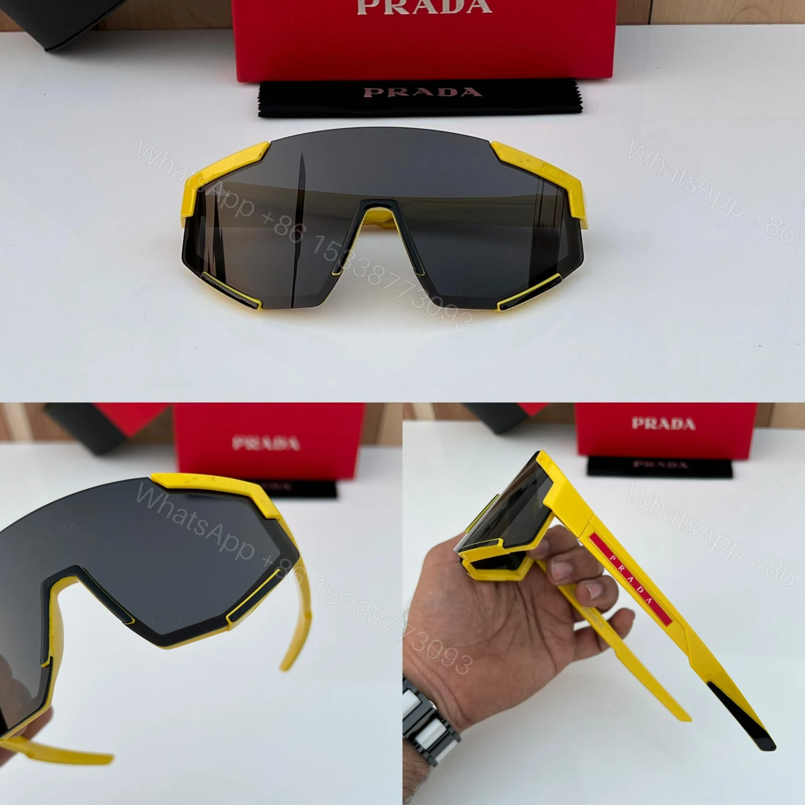 View 6 of Prada Sport Sunglasses Grey Yellow Plastic