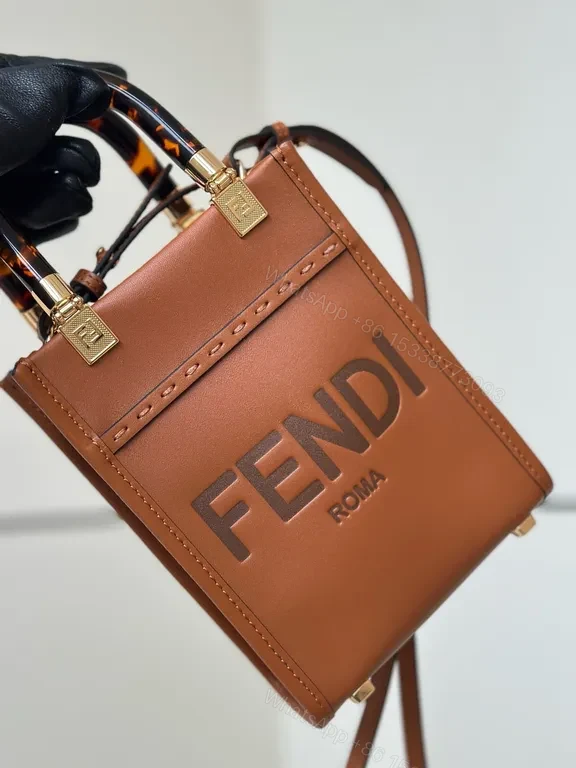 View 8 of Structured Mini Handbag: Bold Fendi Logo, Leather, Luxury