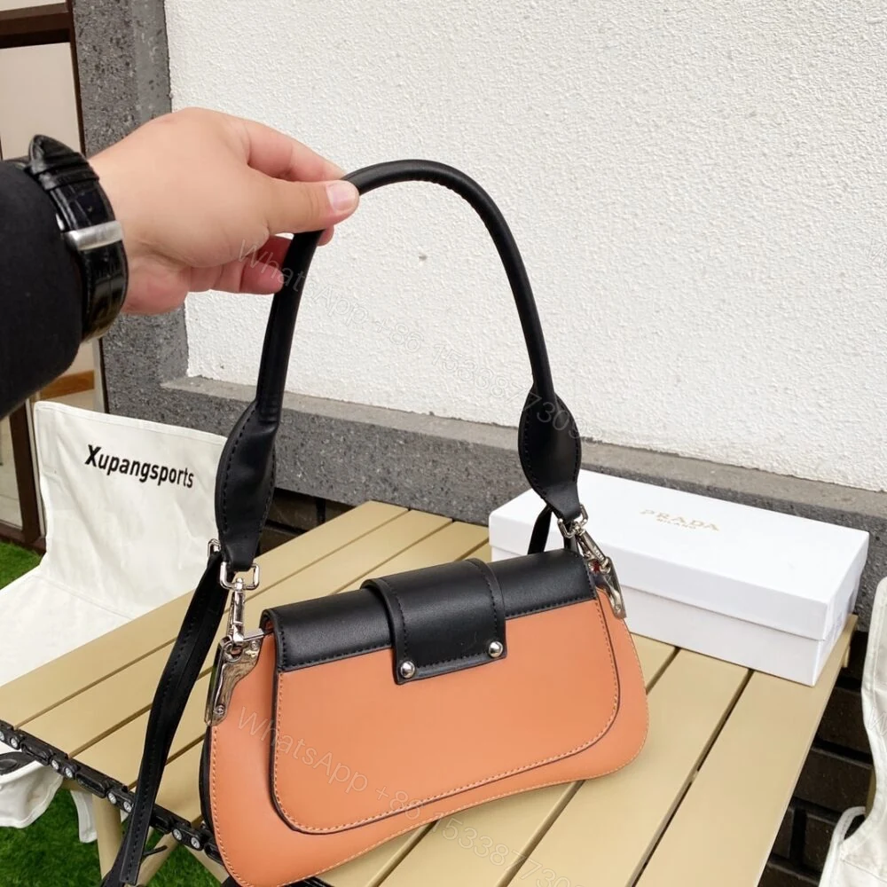 View 4 of Prada City Sidonie Shoulder Bag Brown And Black 28Cm 1BD168 2AIX F0R6P