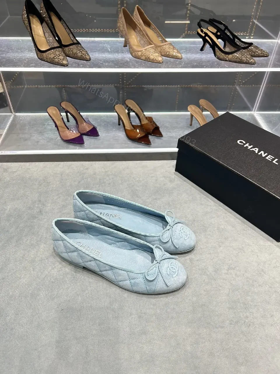 View 3 of Quilted Ballet Flats with Subtle Logo Comfort Chic Flat