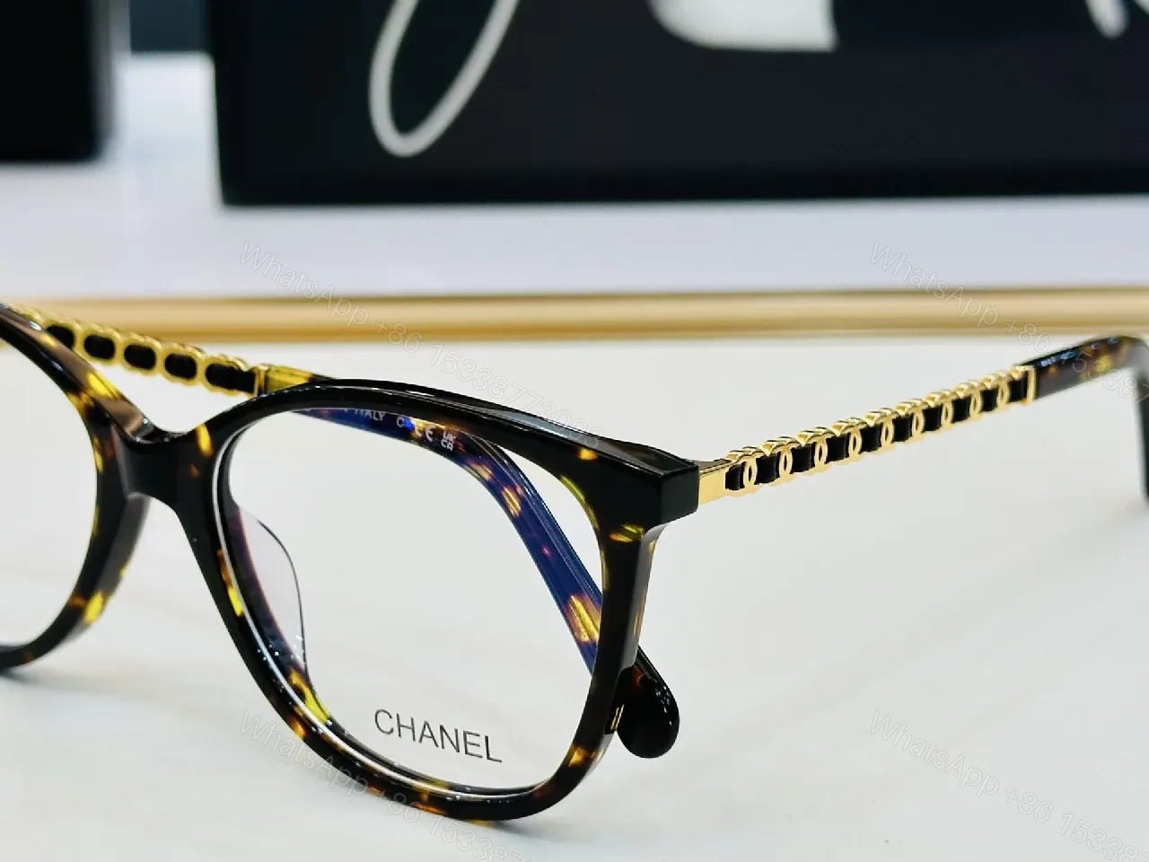 View 7 of Bold Cat-Eye Glasses: Premium Acetate, Gold Temple Details
