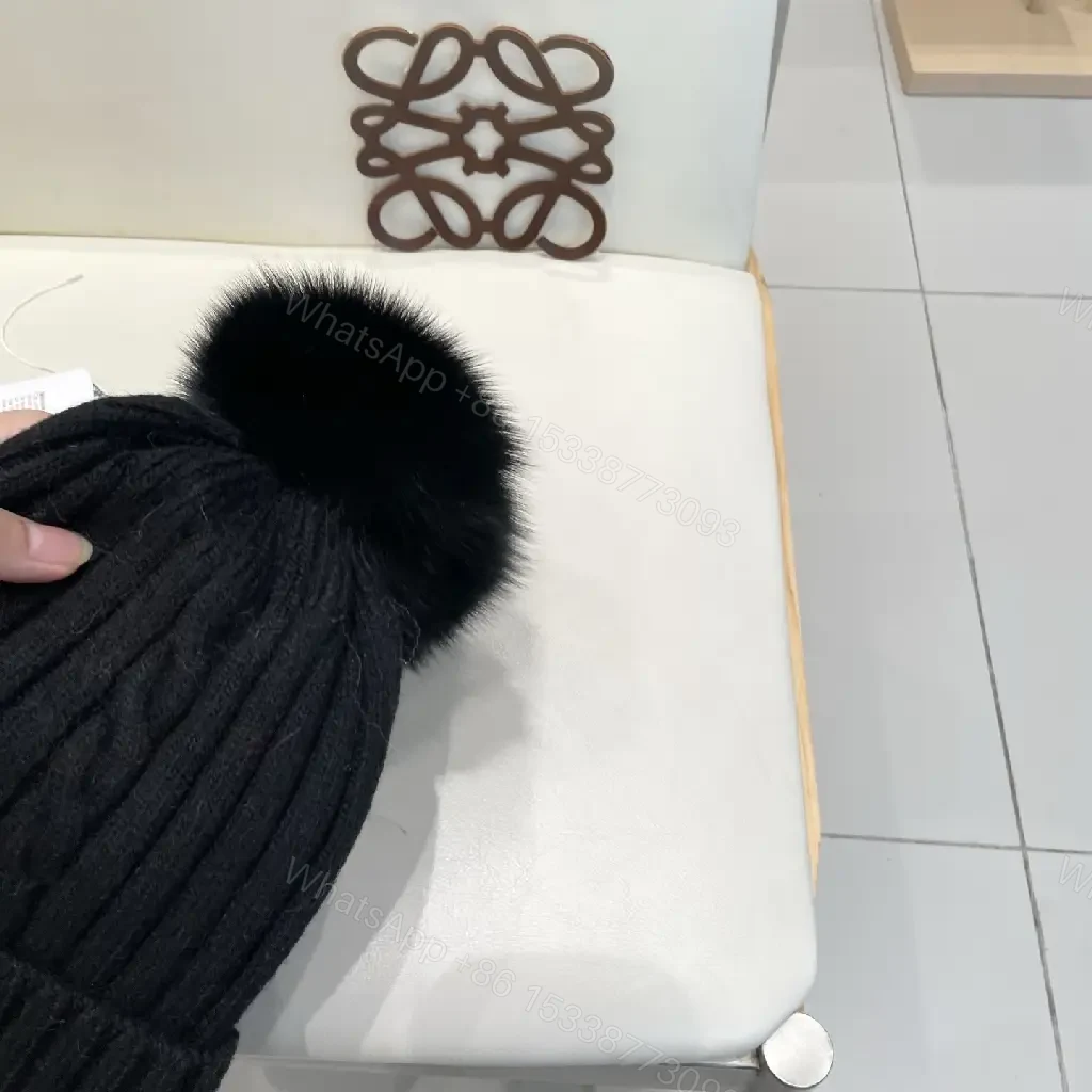 View 7 of Lux Knit Beanie with Fur Pom – Warmth & Luxe Streetwear