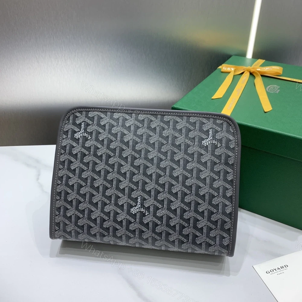 View 9 of 高仿Goyard*JOUVEN4多功能洗漱手拿包灰色小號免檢版