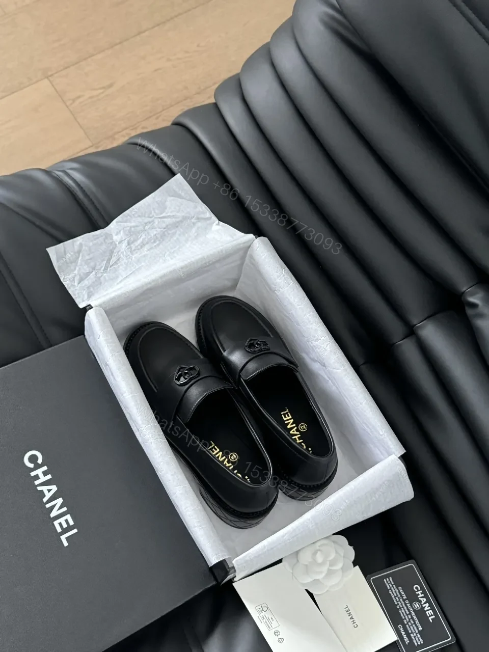 View 9 of Black Leather Loafers – Signature Hardware, Timeless Style