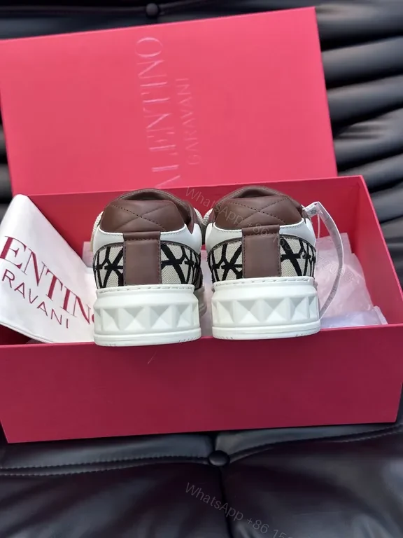 View 5 of Valentino Garavani High-Top Sneakers: Brown Leather Luxe
