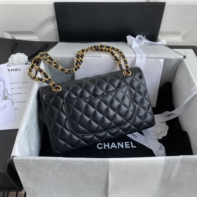 View 7 of Chanel Quilted Black Lambskin Flap Bag â€” Timeless Luxury