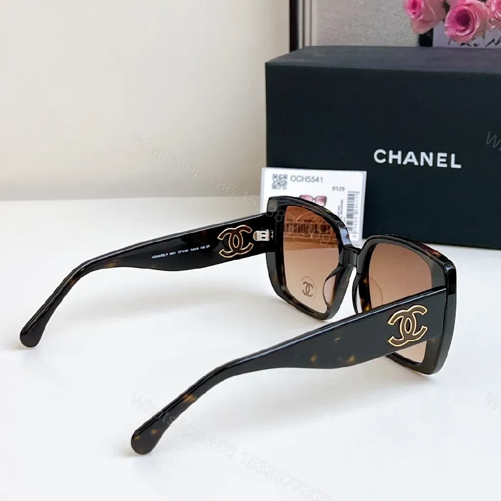 View 7 of Brown Gradient Luxe Sunglasses - Black Frame, Oversized Square, UV400