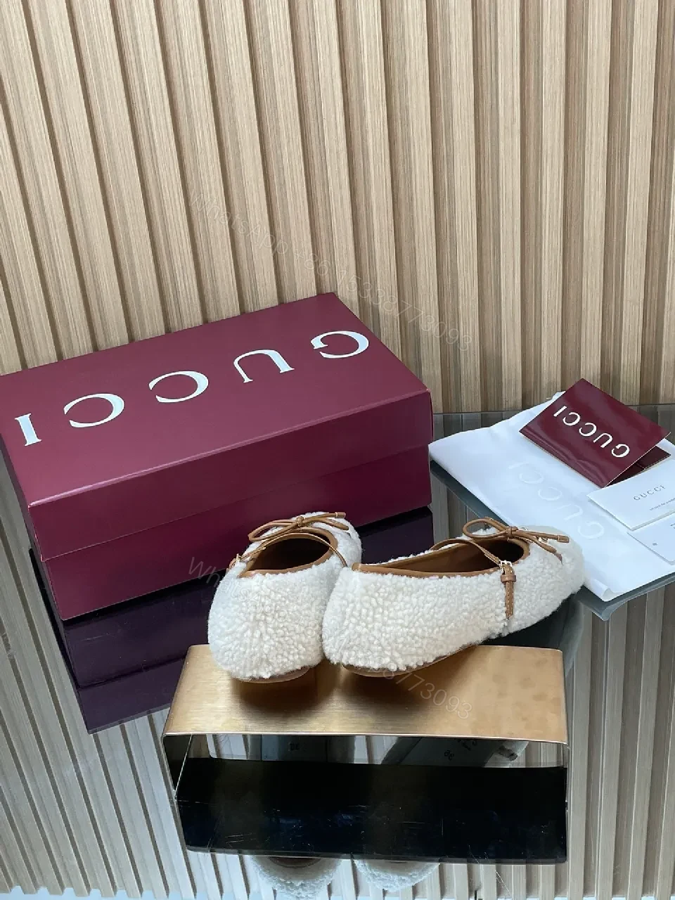 View 8 of Off-White Knit Mule with Leather Bow – Textured Comfort Shoes