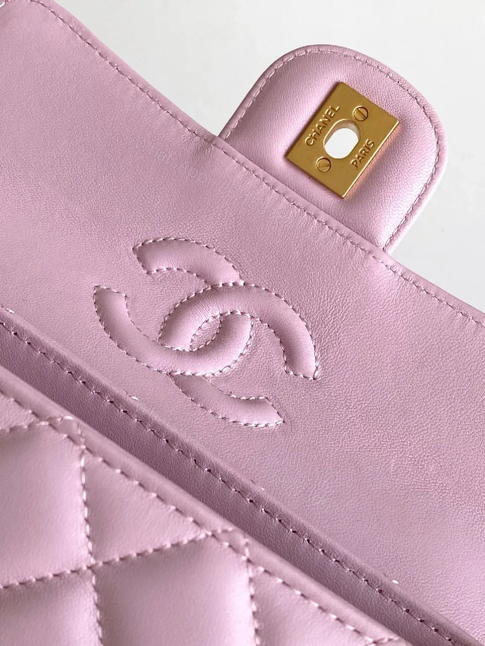 View 2 of Soft Pink Quilted Bag – Gold Hardware, Modern Elegance, Everyday