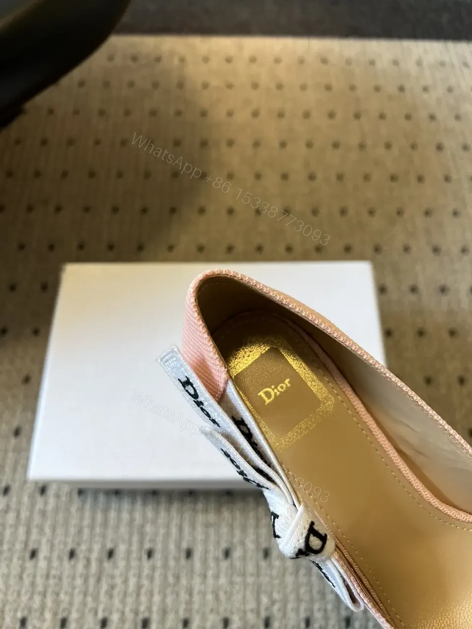 View 9 of Soft Pink Slingback Pumps with Ribbon Detail