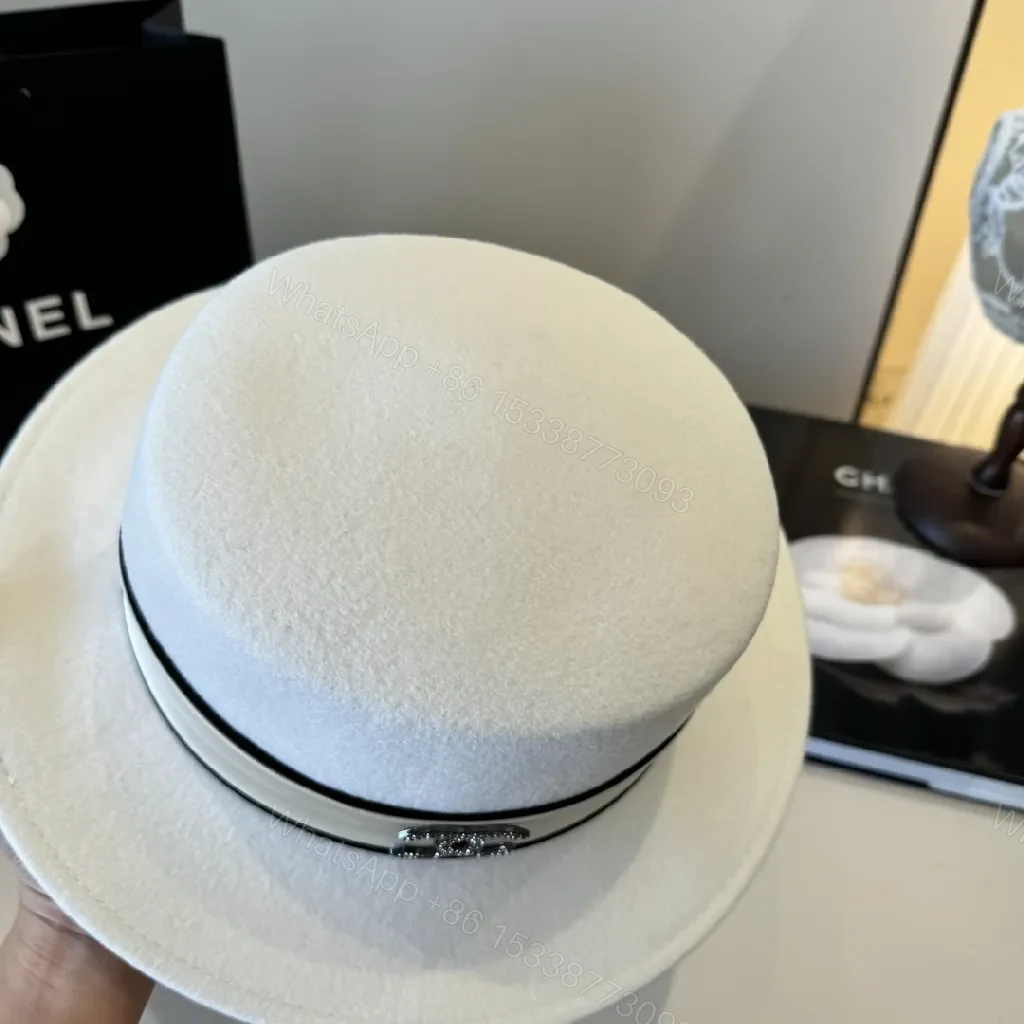 View 4 of Crisp White Wool Fedora with Black Grosgrain Band