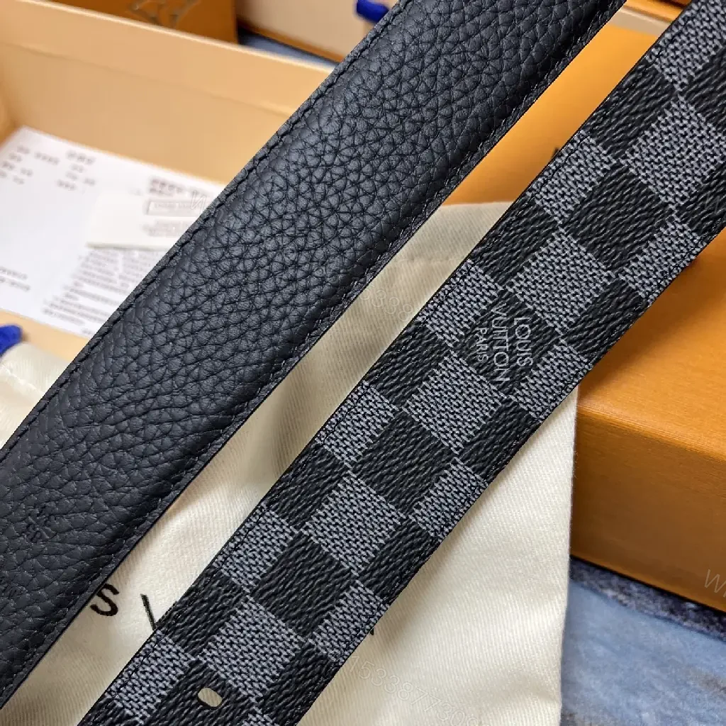 View 13 of Dual-Texture Leather Belt: Mono-Chic Checkerboard Accent Belt
