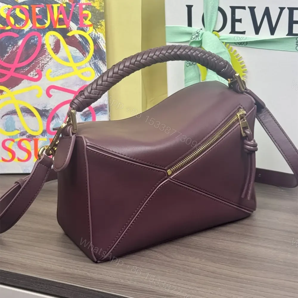 View 2 of 高仿Loewe*Puzzle系列7240小牛皮單肩包酒紅色小號免檢版