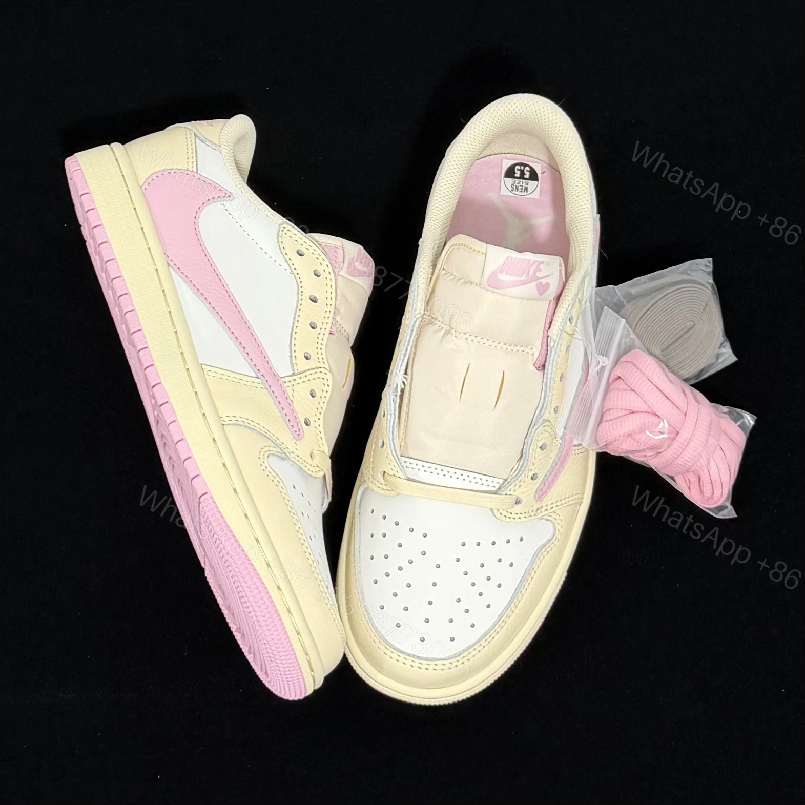 View 8 of Travis Scott x Air Jordan 1 Low Shy Pink Sail