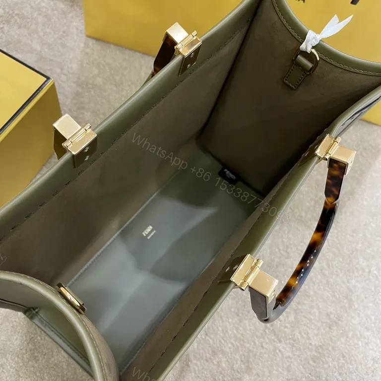 View 4 of Bold Leather Tote â€” Fendi Flair, Structured Luxury Tote