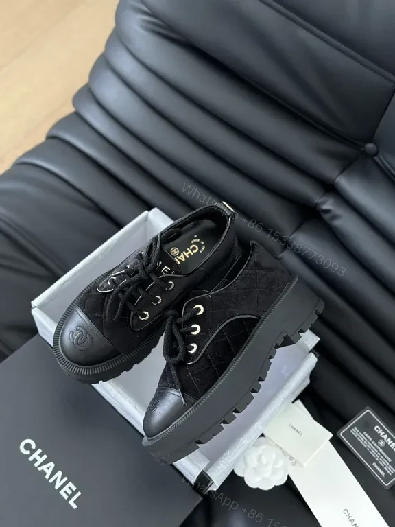 View 9 of Chanel-Inspired Black Knit Low-Top Sneakers: All-Day Comfort