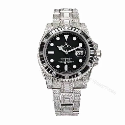 Rolex Submariner 116610LN Super Clone : Iced Out 40mm Simulated Diamond Watch — view 1