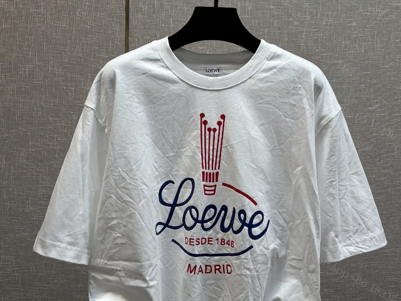 View 7 of Casual Luxe Tee: White Cotton, Oversized LOEWE Graphic