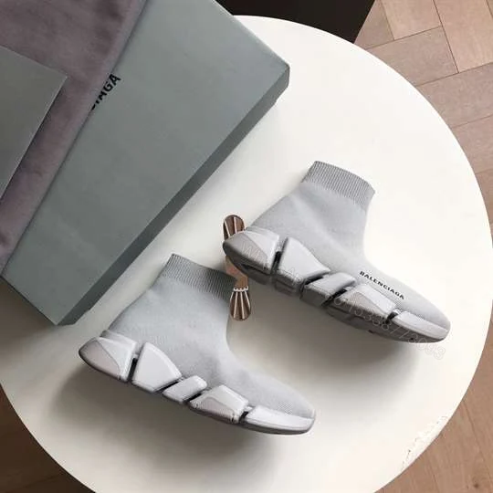 View 5 of BALENCIAGA SPEED 2.0 SNEAKER IN GREY RECYCLED KNIT – BB142