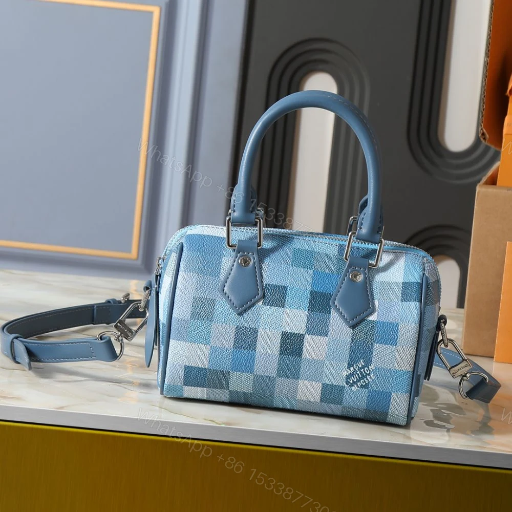 View 2 of Louis Vuitton Speedy 18 Bandoulière Blue 18Cm M29050