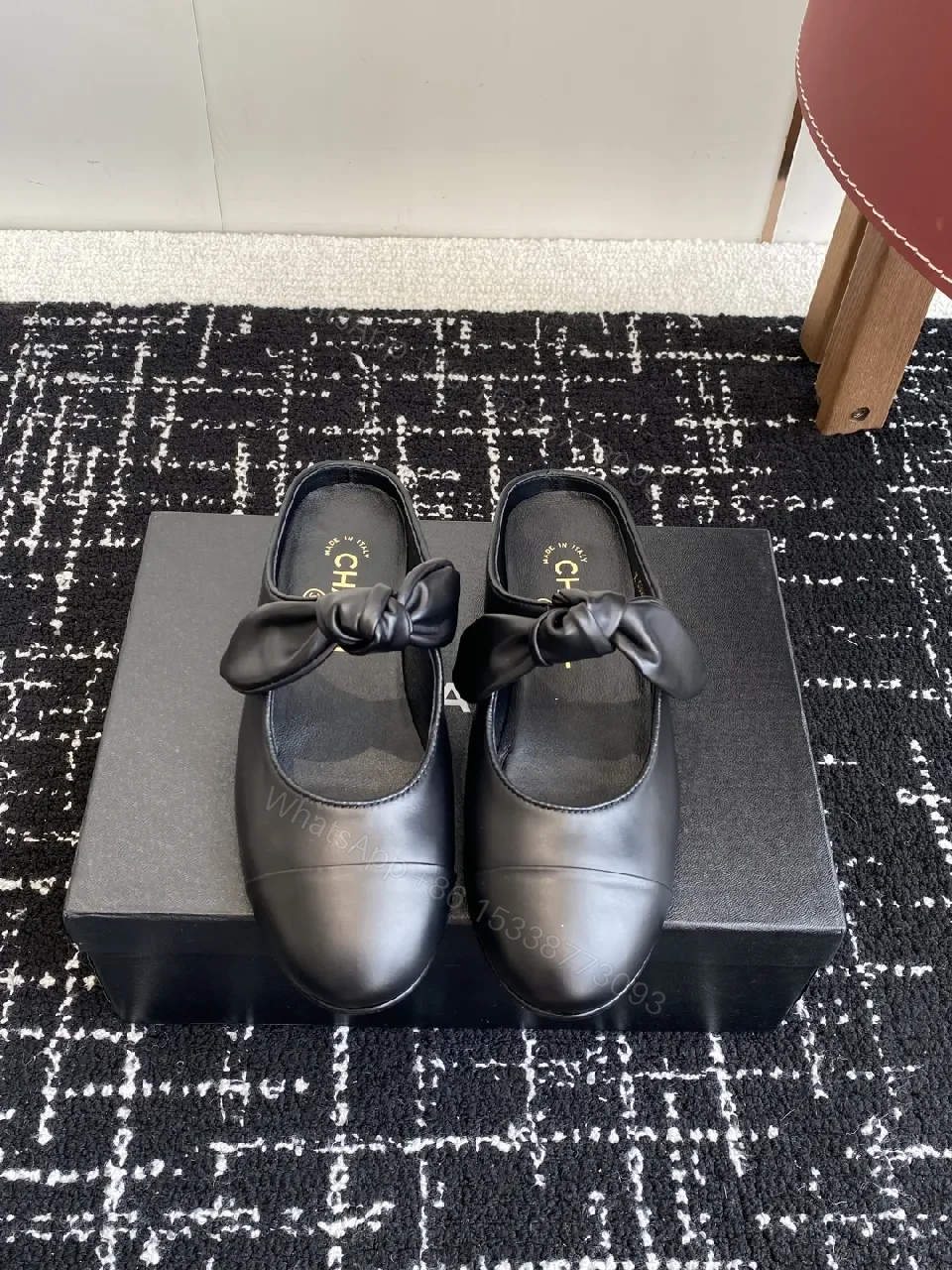 View 9 of Black Leather Knot Mule — Sophisticated Everyday Luxury