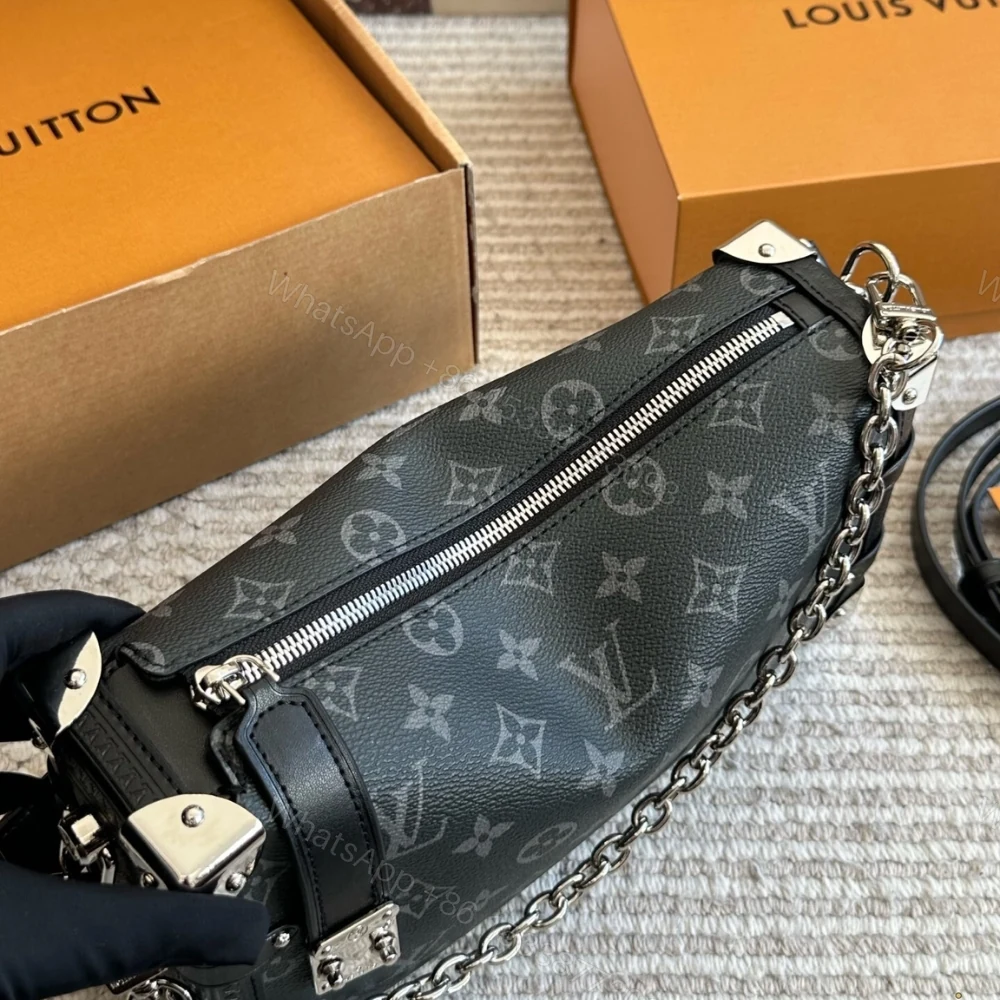 View 7 of Louis Vuitton Side Trunk MM East West Monogram Eclipse 28Cm M26226