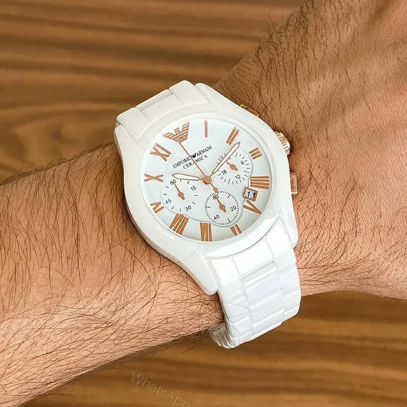 View 2 of Armani Men Watch White Ceramic Analog 40mm