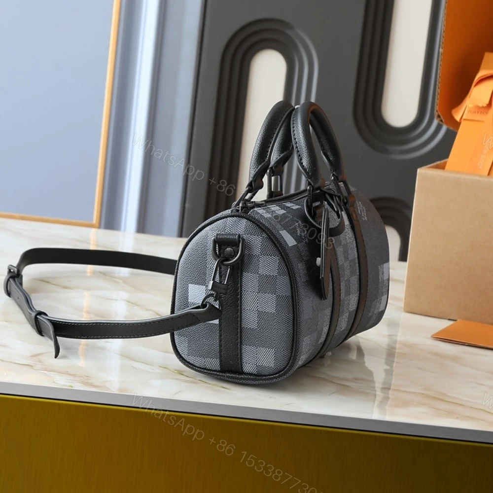 View 3 of Louis Vuitton Keepall Bandoulière 25 Black 25Cm M14919