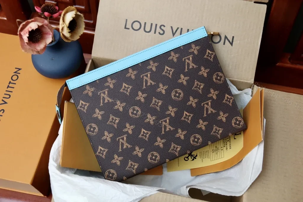 View 9 of Turquoise Trim Monogram Crossbody â€“ Luxe Everyday Bag