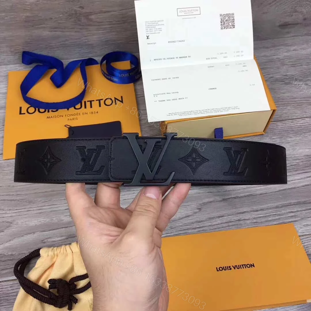 View 8 of LOUIS VUITTON SHAPE BELT MONOGRAM SHADOW 40 MM BLACK – B113