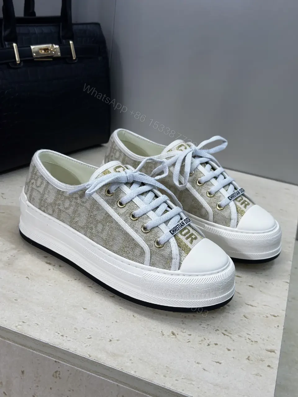View 9 of Beige Denim Sneakers with White Toe Cap, Lightweight Forever Fashion