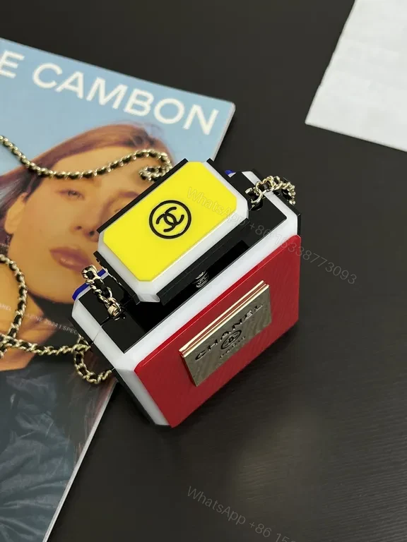 View 6 of Statement Red Pendant: Luxury Capsule Necklace with Chanel-Inspired Panel