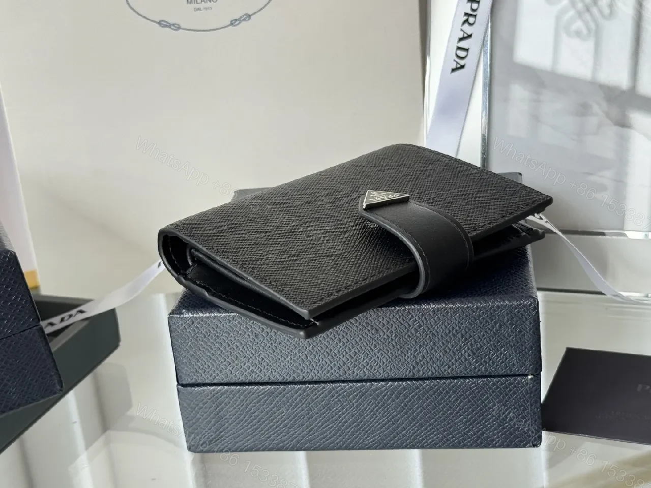 View 4 of Structured Saffiano Wallet: Luxe, Compact, Durable Everyday Use