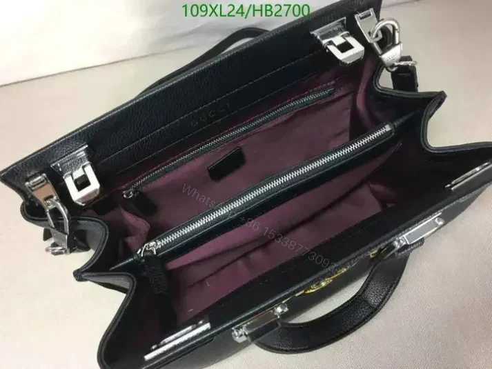 View 7 of Gucci Knockoff Black Zumi Medium Top Handle Bag HB27001