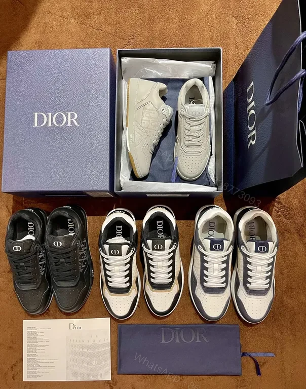 View 5 of Refined Textured High-Top Sneaker with Dior Detailing