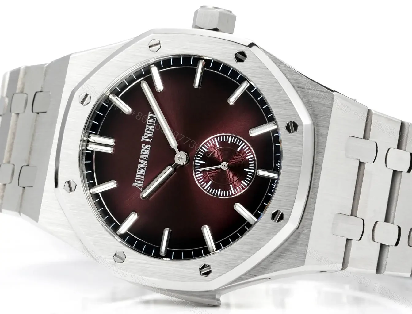 View 4 of JH Factory Audemars Piguet Royal Oak 26591IP Series Men’s Watch – Stainless Steel with Burgundy Dial