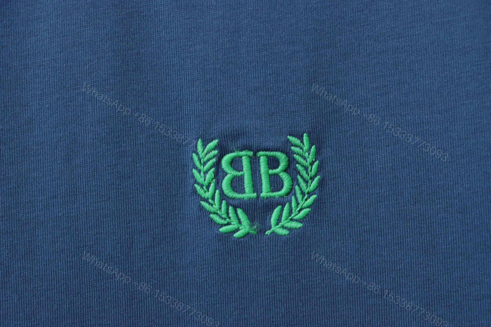 View 4 of Balenciaga Clothes 25SS Grain Wheat Embroidered Short Sleeve T-shirt blue