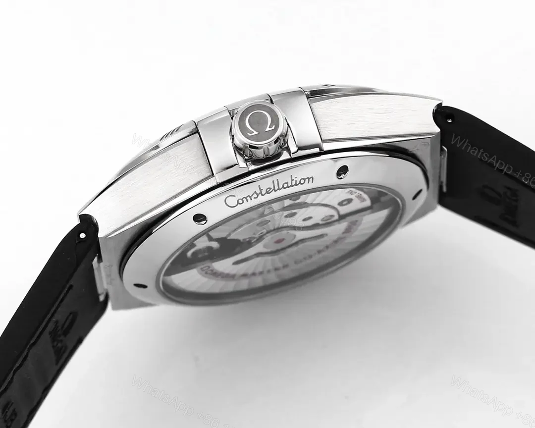 View 8 of Omega Constellation Meteorite Series 5th Generation Watch 41MM Silver Dial with Black Strap