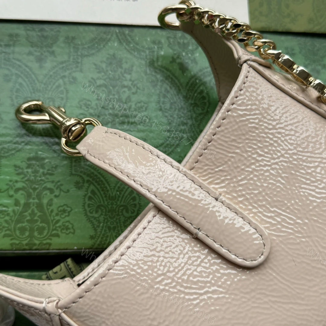 View 7 of JACKIE NOTTE MINI BAG 19 IN BEIGE CRACKED LACQUER CALFSKIN GOLD HARDWARE