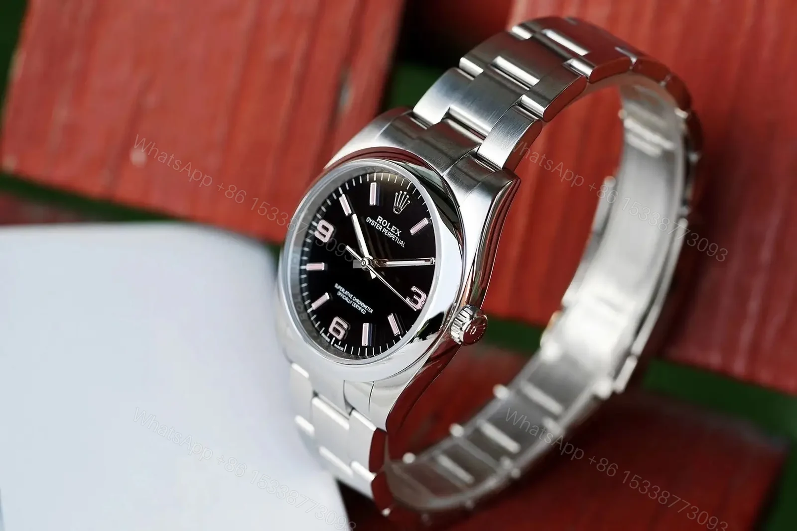 View 5 of Fake Rolex Oyster Perpetual Black Pink Best Oyster Bracelet 36MM RLX-OP-BLK-PNK36-OYS