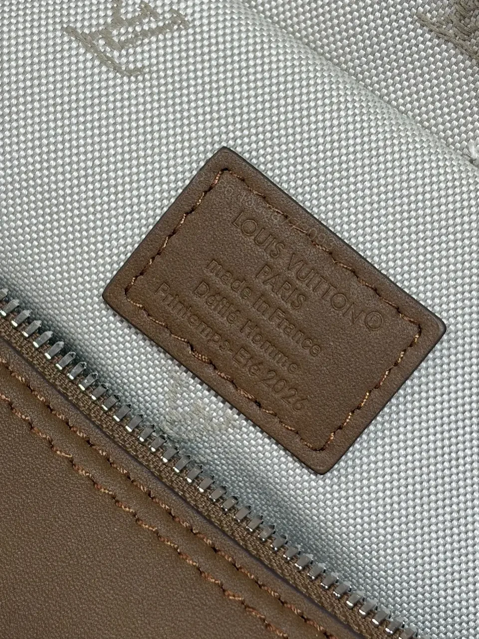 View 6 of Brown Leather Minimalist Messenger Bag with Subtle Stitching Details